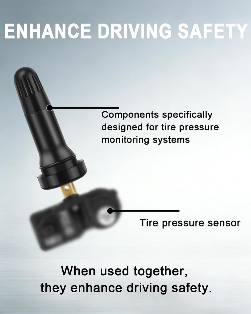 Riseuvo رايزوفو 50 قطعة صمامات مطاطية TPMS 20008 - بديل قابل للتثبيت لمستشعرات TPMS، يناسب ثقب الحافة 0.453" للسيارات والشاحنات وSUVs - Image 5